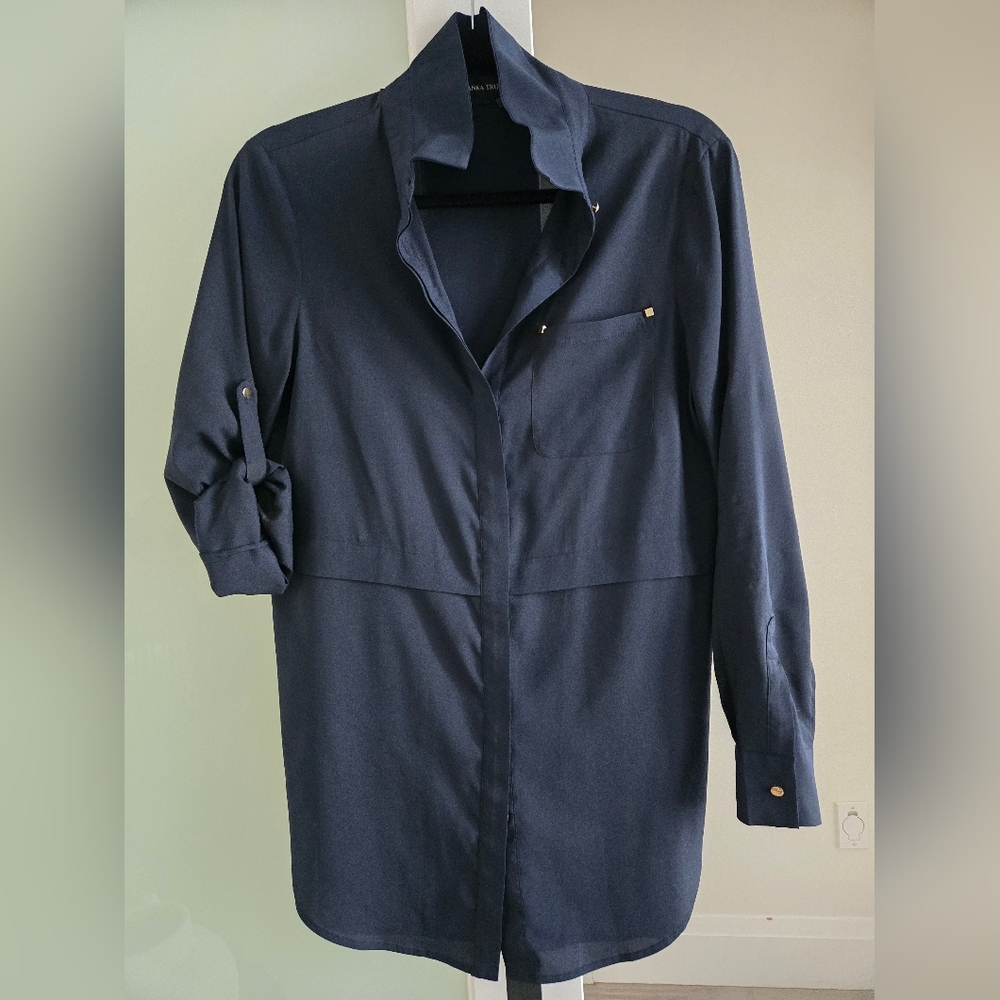 Ivanka Trump Navy Blouse Sz S